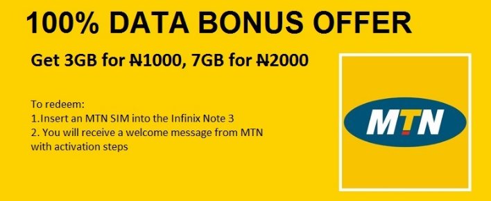 Infinix Note 3 Data Bonus Offer